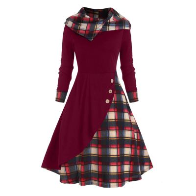 tuduoms Renaissance Costumes Women's Steampunk Gothic Dress Hooded Robe Vintage Pullover Medieval Long Hoodie Dress Cloak Wine