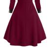 tuduoms Renaissance Costumes Women's Steampunk Gothic Dress Hooded Robe Vintage Pullover Medieval Long Hoodie Dress Cloak Wine view 3