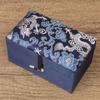 Only My Live Home 4.13x2.56x2.56 inch Luxury Chinese Silk Brocade Jewelry Box Cotton Filled Vintage Gift Packaging Boxes Crystal Stone Buddha bead bracelet Jewellery Storage Case (blue dragon) view 3