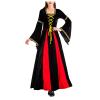 tuduoms Women Medieval Costume Renaissance Irish Long Dress Women Velvet Victorian Ball Gown 1800s Gothic Princesss Costume Black view 1