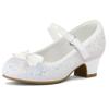 K KomForme Toddler Heels Girls Dress Shoes,White,Size 12 Little Kid view 1