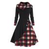 tuduoms Renaissance Costumes Women's Steampunk Gothic Dress Hooded Robe Vintage Pullover Medieval Long Hoodie Dress Cloak Black view 2