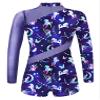 renvena Girls Mesh Ballet Dance Leotard Mock Neck Tie-dye Figure Skater Bodysuit Gymnastics Unitard Fairy Navy 14 view 2