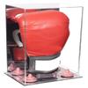 Better Display Cases Acrylic Vertical Boxing Glove Display Case with Mirror Case, Pink Risers and Mirror Base 8" x 6" x 14" (A092/V18) view 1