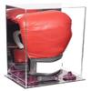 Better Display Cases Acrylic Vertical Boxing Glove Display Case with Mirror Case, Purple Risers and Mirror Base 8" x 6" x 14" (A092/V18) view 1