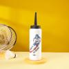 CLA JLT Squeeze Water Bottles 34 oz Hockey Lacrosse Football Boxing W/Sport Helmet w/Long Straw Cycling Gym view 4