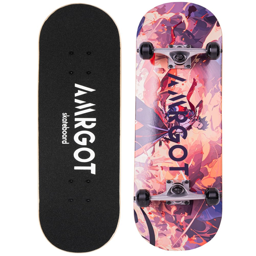 Amrgot Skateboards for Beginners,31 * 8 inches Complete Skateboards for Kids,Boys,Girls and Adults,7 Layer Maple Wood,Double Kick Deck Concave Standard and Tricks Skateboard (8)