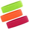 3 Pack Men & Women Sweatband Headband Terry Cloth Moisture Wicking for Sports Tennis Gym Work Out (Orange,Green,Rose red) view 1