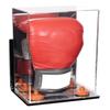 Better Display Cases Acrylic Vertical Boxing Glove Display Case Mirror Case, Orange Risers , Wall Mount and Mirror Base 8" x 6" x 14" (A092/V18) view 1