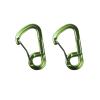 munkees 2-Pack 6-Shaped Carabiner, Caribeener Clips, Spring Snap Hook for Keychain, Aluminum Buckle (Green) view 1