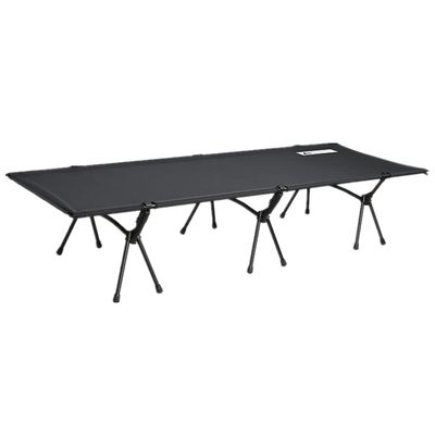 UNISTRENGH Folding Camping Cot for Adults Outdoor Aluminum Alloy Heavy Duty Portable with Carry Bag Sleeping Cots for Camp Office Use,Black