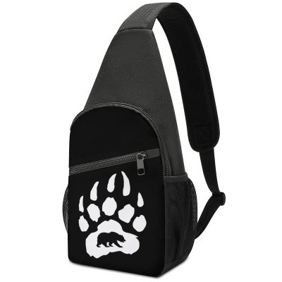 Bear Paw Crossbody Shoulder Bag Sling Backpack Travel Hiking Daypack Casual Chest Pack For Women Man One Size
