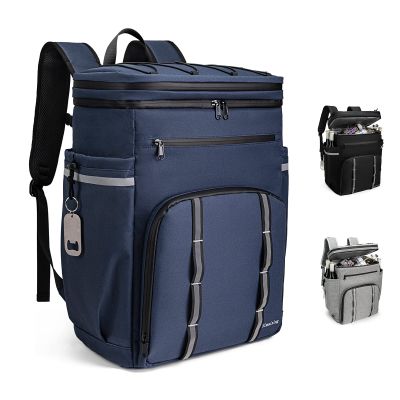 Backpack Coolers Insulated Leak Proof, 45 Cans Beach Cooler, Large Capacity, Ice Chest Backpack, Waterproof Soft Cooler Bag for Lunch for Men Women Camping Hiking (Navy Blue)