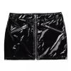Black Mini Leather Skirt for Women High Waist Bodycon Skirt Metallic Faux Leather Short Skirts Fashion Stretch Skinny Tight Pencil Mini Skirt for Night Club Party view 3