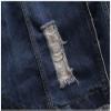 QIUFEN Ladies Denim Sleeveless Jacket - Chic Fashion Lapel Pocket Design Denim Outwear,Vintage Large Size Sleeveless Elastic Hole Womens Medium and Long Jacket,Autumn Slim Long Coat Female,Blue,XXL view 3
