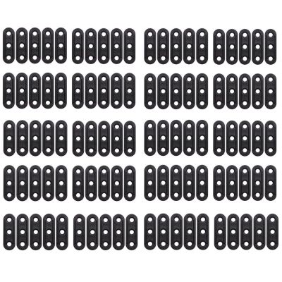 FASTROHY 100Pcs 3-Hole Tent Wind Rope Buckle Fastener for Outdoor Camping Awning Hiking Guyline, Cord Rope Tensioners Rope Adjuster, Camping Accessories Plastic Black