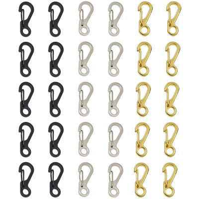 30PCS Mini Carabiner Clip, Small Carabiner Suitable for Use with Keychains, Flashlights, Tents, Ropes(S Shape)