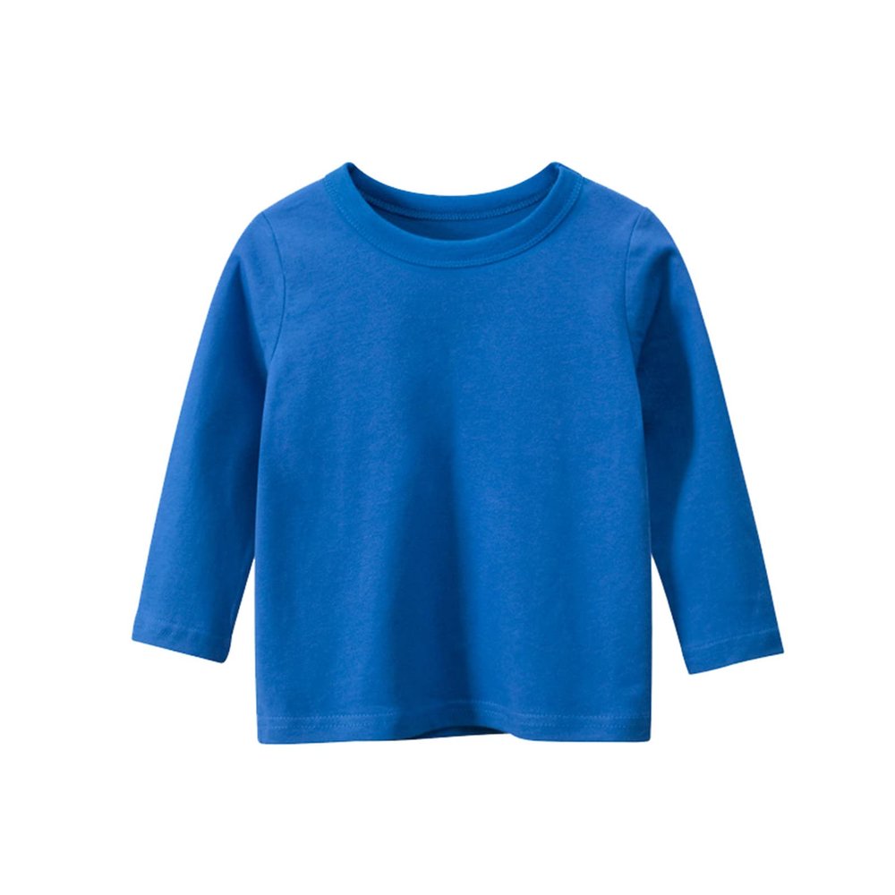 Toddler Kids Girls Boys Long Sleeve Basic T Shirt Casual Tees Shirt Tops Solid Color Tops for Kids (Blue, 3-4 Years)