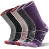 ANTSANG Merino Wool Socks for Men & Women Thermal Winter Hiking Warm Thick Crew Cozy Boot Work Gift Socks Stocking Stuffers 5 Pairs (Purple/Beige/Grey/Black/Dark Grey B,L) view 1
