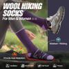 ANTSANG Merino Wool Socks for Men & Women Thermal Winter Hiking Warm Thick Crew Cozy Boot Work Gift Socks Stocking Stuffers 5 Pairs (Purple/Beige/Grey/Black/Dark Grey B,L) view 2