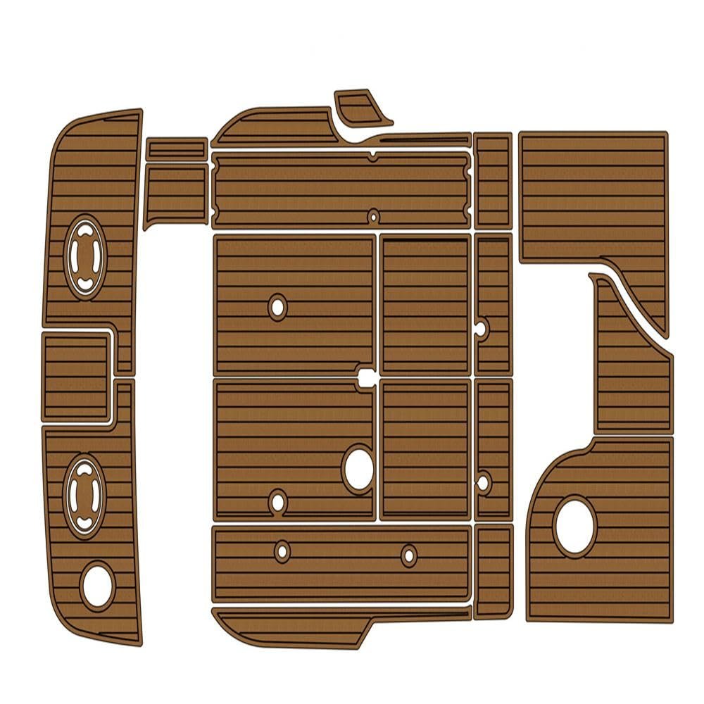Boat EVA Faux Teak Decking Floor Compatible with 1998-2002 Sea Ray Sundancer 310 Swim Platform Cockpit Pad Boat EVA Teak Floor