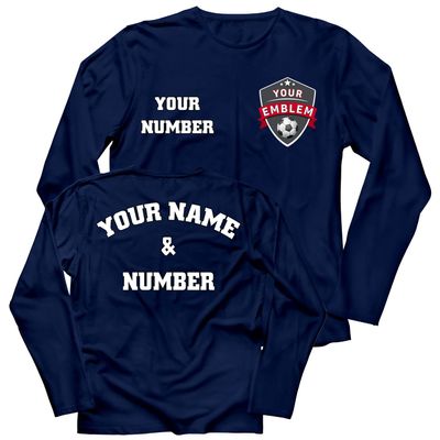 lepni.me Mens Football Shirt with Your Favourite Club Emblem Personalized Name Number Custom Jersey Flag Badge Sport Season (S Blue Multi Color)