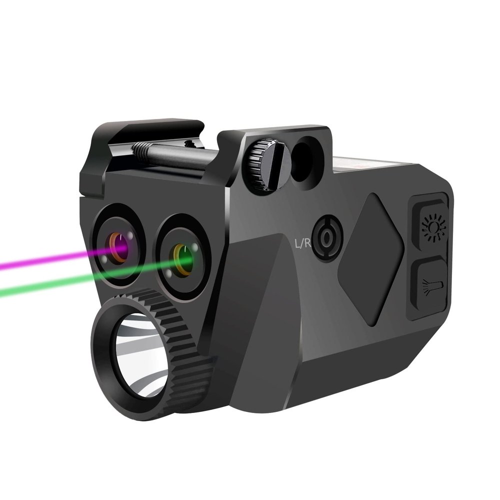 BemerforS Purple and Green/Green and Red Laser Light Combo, 500 Lumens Laser Beams for Guns, Red Green Laser Sights with Weaponlight Tactical Strobe Handgun Lights