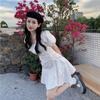 Mluvpxey Lolita Gothic Dress Women's Summer French Short Skirt with Puff Sleeves White Dress (Color : White, Size : X-Large) view 3