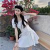 Mluvpxey Lolita Gothic Dress Women's Summer French Short Skirt with Puff Sleeves White Dress (Color : White, Size : X-Large) view 4
