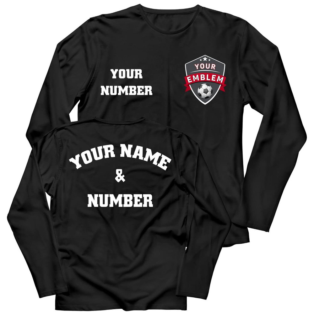 lepni.me Mens Football Shirt with Your Favourite Club Emblem Personalized Name Number Custom Jersey Flag Badge Sport Season (XXL Black Multi Color)