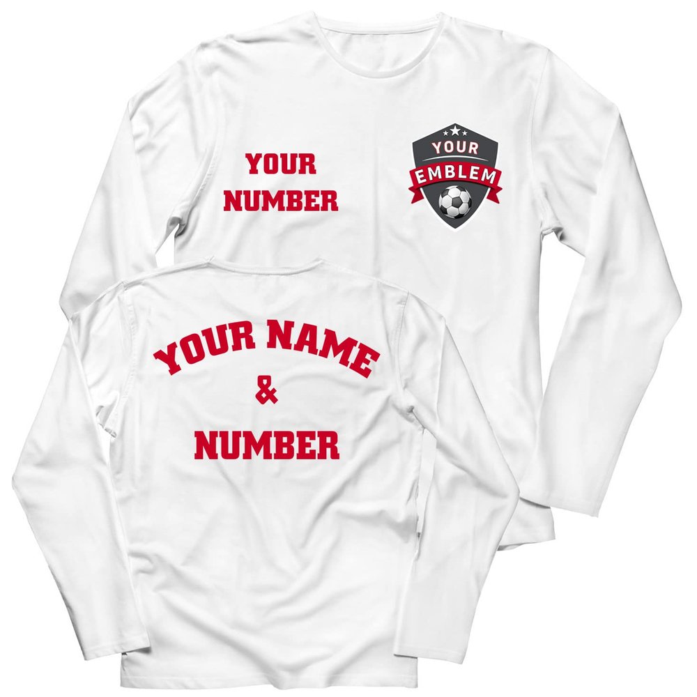 lepni.me Mens Football Shirt with Your Favourite Club Emblem Personalized Name Number Custom Jersey Flag Badge Sport Season (4XL White Multi Color)