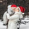 Anlaey Long Santa Hat 2 pcs Knitted Baby Parent-Child Christmas Hats Winter Crochet Xmas Stocking Hat for Kids Adults view 2