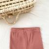 Infant Newborn Baby Girls Ribbed Solid Lace Edge Pants Trousers Leggings Girls Athletic Clothes (Pink, 0-6 Months) view 3