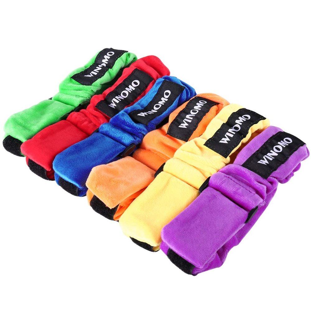 6-Pack 3 Legged Race Bands Elastic Straps Crystal Velvet Water-Resistant for Indoor/
