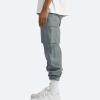 Cotton Cargo Trousers for Men,Solid Elastic Waist Straight Leg Slacks Slim Fit Bottoms Drawstring Pants for Men,Sweatpants Work Pants Compression Pants Hiking Pants Mens(Gray,Medium) view 2