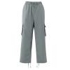 Cotton Cargo Trousers for Men,Solid Elastic Waist Straight Leg Slacks Slim Fit Bottoms Drawstring Pants for Men,Sweatpants Work Pants Compression Pants Hiking Pants Mens(Gray,Medium) view 4