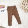 Infant Newborn Baby Girls Ribbed Solid Lace Edge Pants Trousers Leggings Girls Athletic Clothes (Khaki, 12-18 Months) view 2