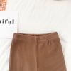 Infant Newborn Baby Girls Ribbed Solid Lace Edge Pants Trousers Leggings Girls Athletic Clothes (Khaki, 12-18 Months) view 3
