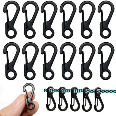 12pcs Mini SF Alloy Carabiner Clip Key Clips for Keychains, EFFIET Small Spring Snap Hook Carabiners for EDC Key, Dog Tags, 7 Strand Paracord and Hanging Camera Strap Lugs Camping Tent