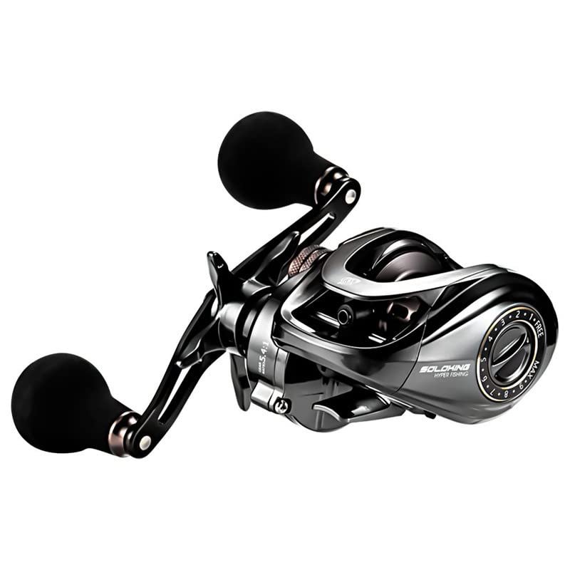 DOVIELLO HIAW200 Baitcasting Reels 21LB Drag Power with 11+1 Smooth Bearings,7.4:1 High-Speed Gear Ratio Fishing Reel with Compact Design - Right Hand