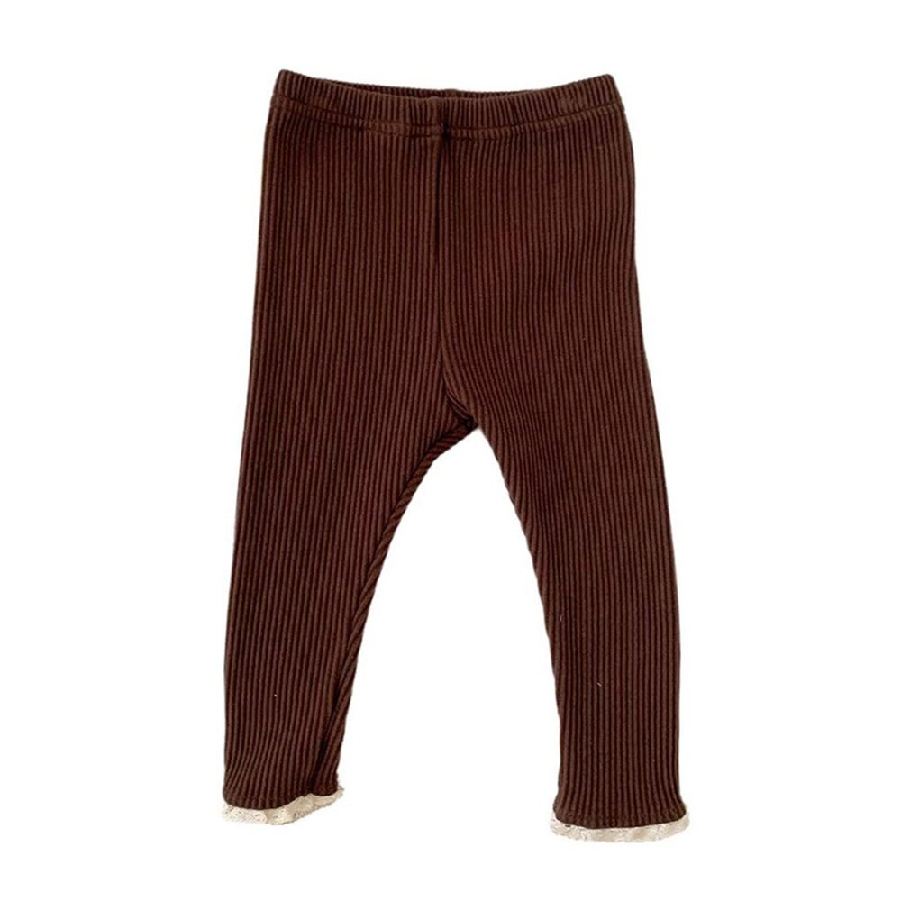 Infant Newborn Baby Girls Ribbed Solid Lace Edge Pants Trousers Leggings Girls Athletic Clothes (Coffee, 6-12 Months)
