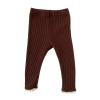 Infant Newborn Baby Girls Ribbed Solid Lace Edge Pants Trousers Leggings Girls Athletic Clothes (Coffee, 6-12 Months) view 1