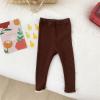 Infant Newborn Baby Girls Ribbed Solid Lace Edge Pants Trousers Leggings Girls Athletic Clothes (Coffee, 6-12 Months) view 2