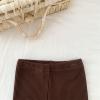 Infant Newborn Baby Girls Ribbed Solid Lace Edge Pants Trousers Leggings Girls Athletic Clothes (Coffee, 6-12 Months) view 4