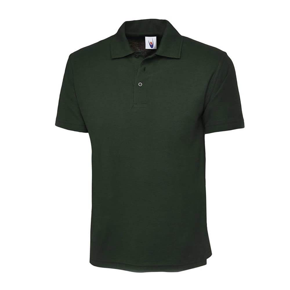 Childs Short Sleeves Casual Slim Fit Collared Shirts Kids Basic Design Sports Tops Bottle Green