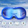 EXP VISION Kids Ski Goggles Anti-Fog Over Glasses Child Snowboard Goggles with UV Protection, Double-Layer Lenses Snow Goggles for Boys Girl Youth (Blue Frame/Blue Lens) view 2