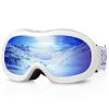 EXP VISION Kids Ski Goggles Anti-Fog Over Glasses Child Snowboard Goggles with UV Protection, Double-Layer Lenses Snow Goggles for Boys Girl Youth (White Frame/Blue Lens) view 1