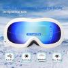 EXP VISION Kids Ski Goggles Anti-Fog Over Glasses Child Snowboard Goggles with UV Protection, Double-Layer Lenses Snow Goggles for Boys Girl Youth (White Frame/Blue Lens) view 2