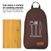 TOPINCN Cooking Utensils, Pouch Polyester Fabric Camping Cookware Travel Storage Bag, Outdoor Large Space Cookware Kit Bag(B) view 2