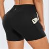 CRZ YOGA Butterluxe Biker Shorts Pockets 5" - High Waisted Volleyball Workout Athletic Yoga Womens Black Medium view 2